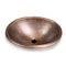 Pure Copper Hand Hammered 17 inch Oval Drop-In Bathroom Vanity Sink